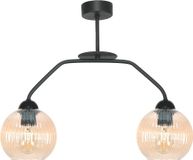 Fred Suspension Noire Avec Abat-jour En Verre Ambré 15-468