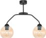 Fred Suspension Noire Avec Abat-jour En Verre Ambré 15-468