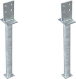 Alberts 2 x T-paaldrager mit Steg, betonanker 500 mm, Steghöhe 130 mm, thermisch verzinkt, voor inbetonneren