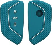 kwmobile autosleutel hoesje petrol / wit