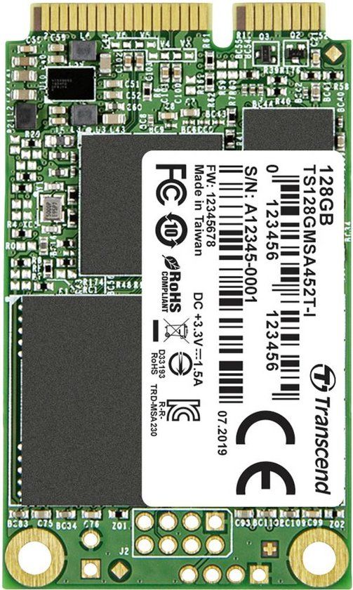 Transcend MSA452T-I 128 GB mSATA SSD harde schijf SATA 6 Gb/s TS128GMSA452T-I