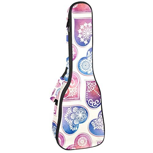 Mersov Tenor Ukulele Gigbag Waterdichte Ukelele Case Gewatteerde Rugzak, Geweldig voor Sopraan Concert (21/23/24") Liefde Roze