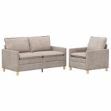 vidaXL Bankstel 2-zits Beige Polyester