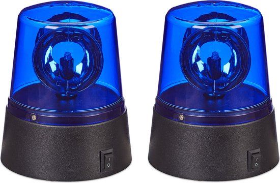 Merkloos Relaxdays Zwaailicht LED - Set van 2 - Blauw