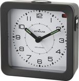 ATRIUM - Wekker - Analoog - Radiogestuurd - Alarm - Zwart - Licht - Verlichte wijzers - Blauwe Displayverlichting - Opbouwend Alarmsignaal - Snooze - Duidelijk - Vierkant - Quartz uurwerk - Wekkers Slaapkamer - Klok - A660-7