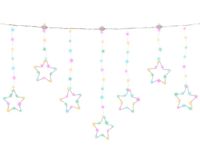 Lumineo LED Twinkelgordijn Sterretjes 156 Lampjes 1,2m Soft Multicolor