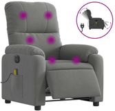 vidaXL Massagestoel elektrisch verstelbaar microvezelstof donkergrijs