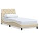vidaXL Cadre de lit sans matelas, crème, 100 x 200 cm, tissu