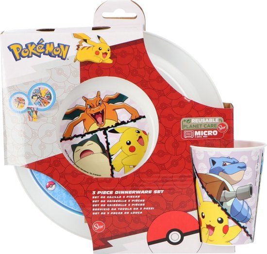 4KidsOnly Pokémon ontbijtset - kunststof - BPA-VRIJ