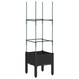 VidaXL Plantenbak met latwerk 40x40x142,5 cm Polypropeen Zwart