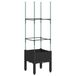 VidaXL Plantenbak met latwerk 40x40x142,5 cm Polypropeen Zwart