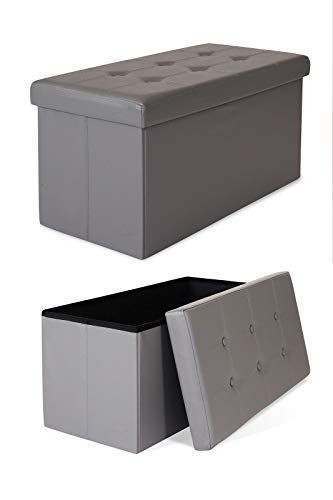 Dibea SO00461 Opvouwbare Kruk - Imitatieleer - 80L - Grijs