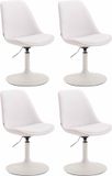 CLP Maverick Set van 4 Eetkamerstoelen - Kunstleer wit