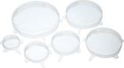 KitchenCraft Easy Stretch Silicone Deksel/Voedselafdekking/Potdeksel met handvatten - Set van 6