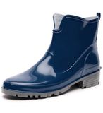 Ladeheid LA-LMG-930-Elke Dames Regenlaarzen - Rubber - Enkelhoogte - PVC - Waterdicht – Donkerblauw – 39