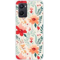 Oppo Bedrukt siliconen hoesje compatibel met Oppo A76 Flower wall
