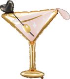 Party-Decoration Partydeco Folieballon Cocktail Glas 126 x 93 cm Roze