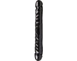 Doc Johnson Built In America Jr. Veined Double Header Dildo - Black - 29.97 cm