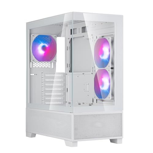 Silverstone Lucid 05, Prachtige ATX-behuizing met gedurfd 270° panoramisch uitzicht, SST-LD05-W-ARGB (wit)