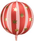 Grote PartyDeco - Folieballon Starry Rood Circus - 50 cm