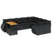 vidaXL 10-delige Loungeset met Kussens Poly Rattan Zwart