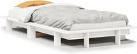 vidaXL Bedframe - 90x190 cm - Wit - Massief Grenenhout