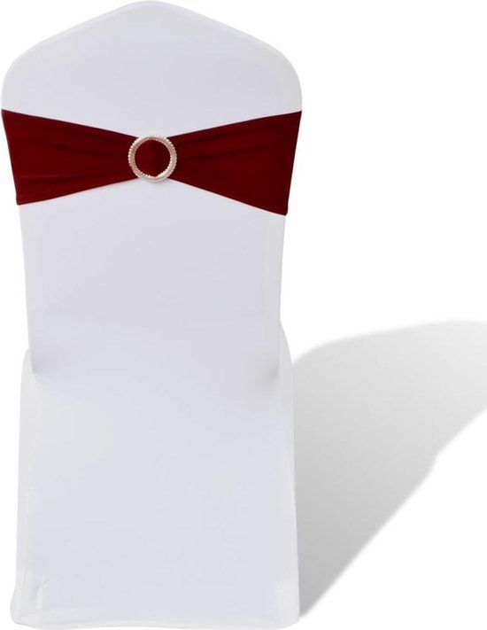 vidaXL - Decoratief stoellint met diamant - 25 stuks - Wijnrood
