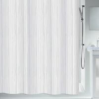 Spirella Rideau de douche – Rideau de douche anti-moisissure en polyester – Rideau de douche imperméable avec revêtement antibactérien et design pinstripe