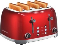KitchenBrothers Retro Broodrooster - 4 Sneden - Rood