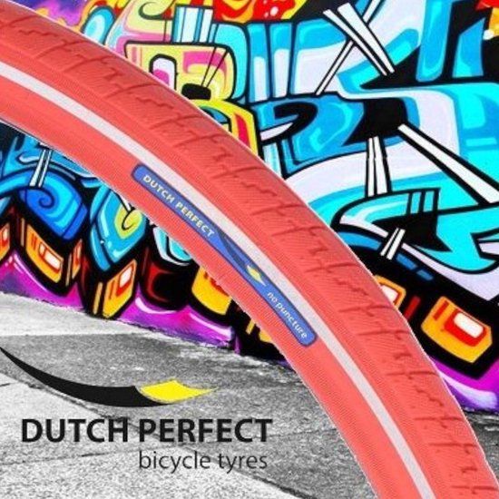 Dutch Perfect No Puncture Buitenband Fiets 40-635 28 x 1 1/2 inch Rood