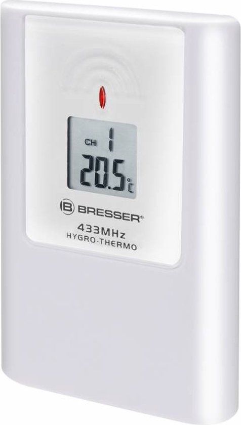 Bresser Thermo- en Hygrosensor - Voor Binnen en Buiten - 433 MHz - Wit