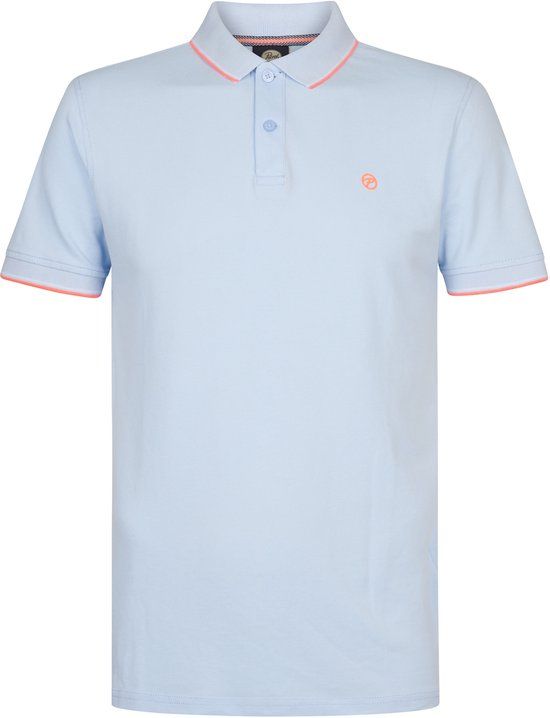 Petrol Industries Polo Shirt Heren - Klassieke Polo - Openstaande Kraag - Korte Mouwen - 100% Katoen - Effen Design - Blauw - Maat M