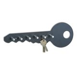 Zeller Present 13851 Sleutelkast Aluminium Metaal Zwart 6 Haken 350 x 40 x 120 mm