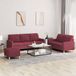 Maison Exclusive - Ensemble de canapés 3 pièces avec coussins rouge bordeaux tissu