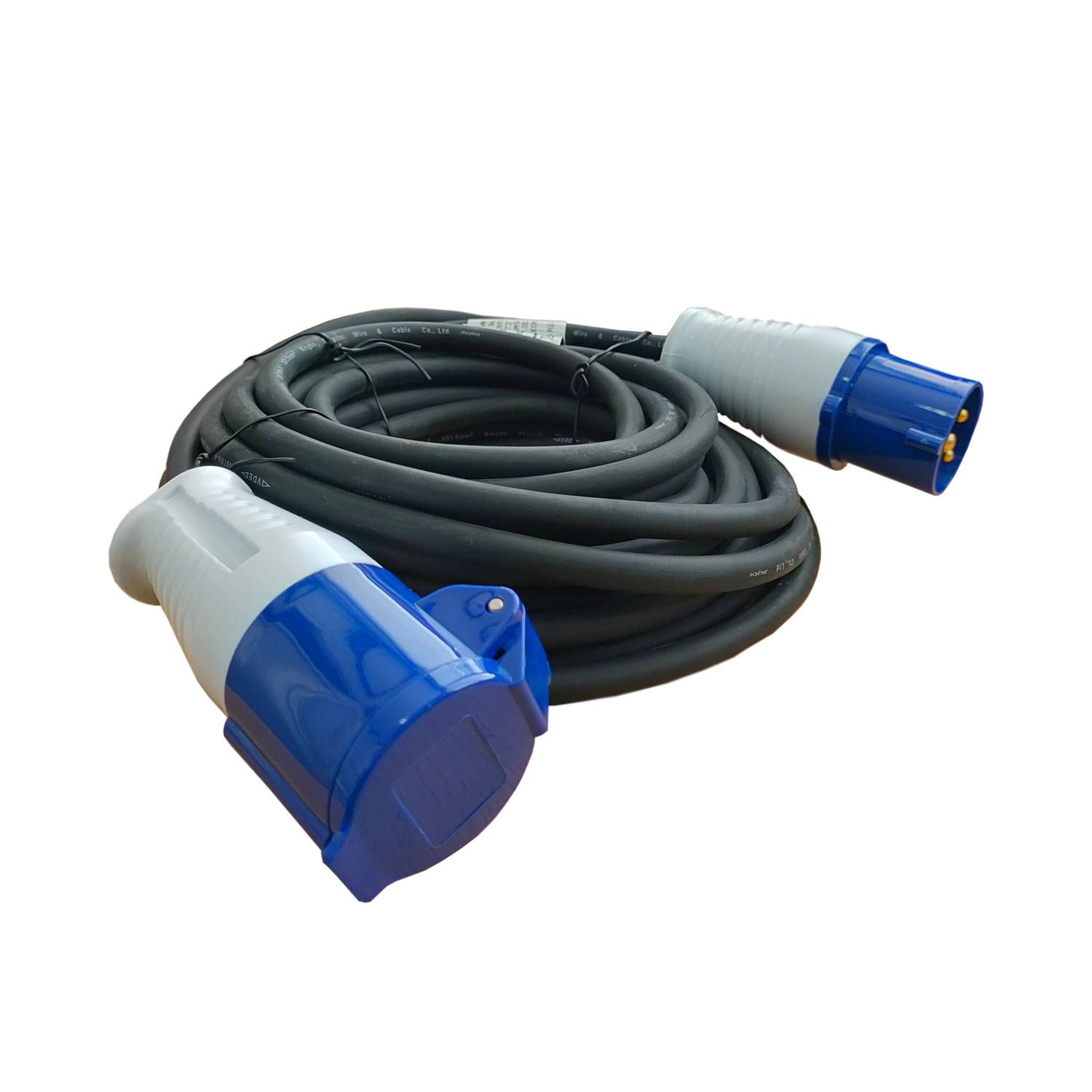 Dula Verlengsnoer Camping CEE 10 meter Neopreen IP44 Zwart/Blauw/Grijs