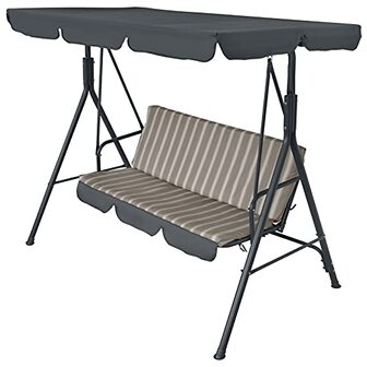 Gardenia Hawaii Schommelbank - 3 Zits - Bruin Gestreept