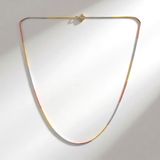 Cavill - Zilveren Halsketting - 925 Sterling Zilver Gerhodineerd - Driekleurig Zilver Goud Roségoud - Elegante Minimalistische Ketting 45 cm