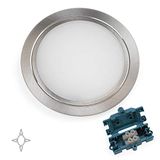 EMUCA 5040251 LED inbouwlamp, nikkel gesatineerd, diameter 84 mm