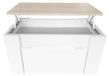 Table basse réglable, 90x50 cm, blanc avec plateau Cambria