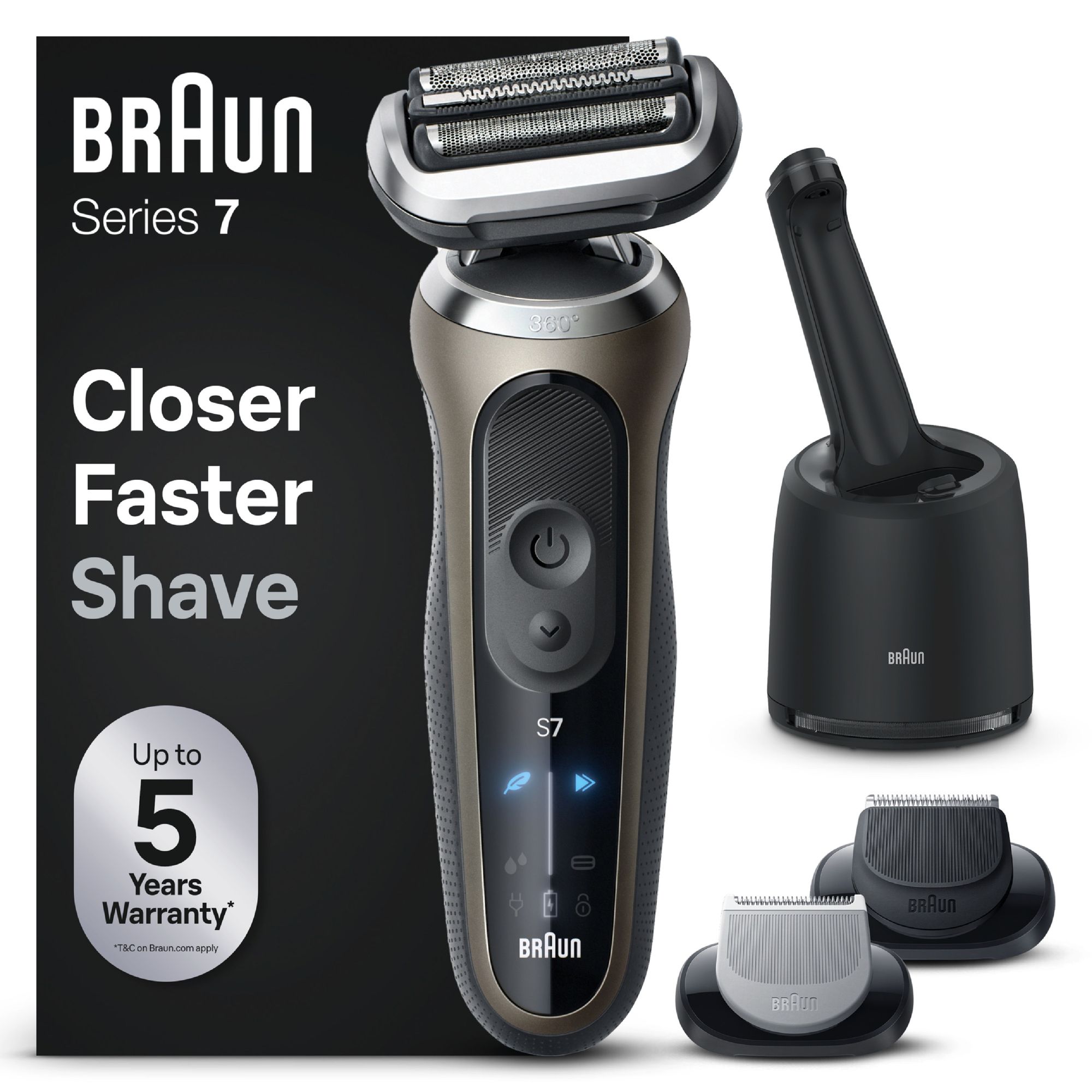 Braun Series 7 72-C7650cc Elektrisch Scheerapparaat - Grijs