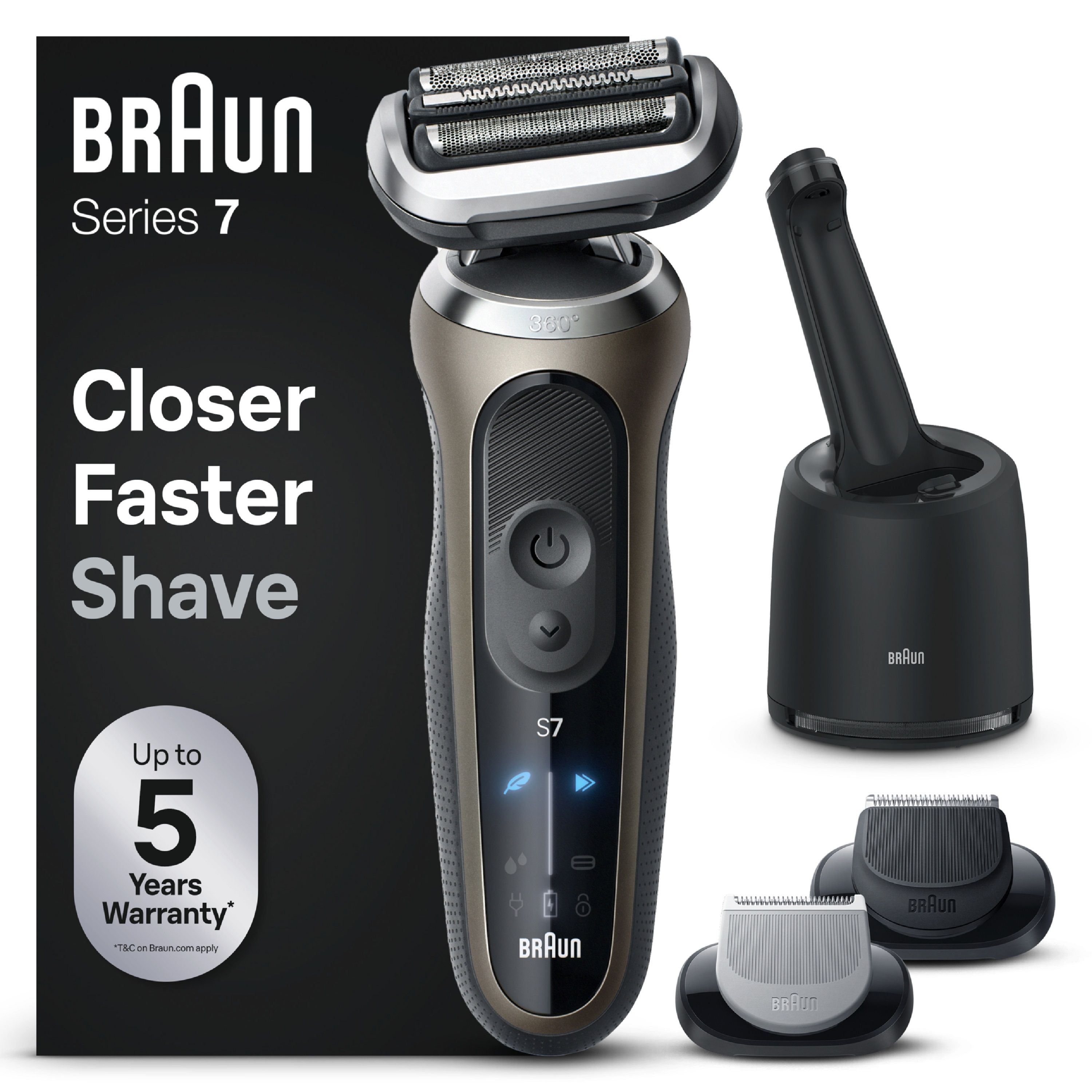 Braun Series 7 72-C7650cc Elektrisch Scheerapparaat - Grijs