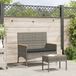 vidaXL Tuinbank 2-zits met kussens en tafel poly rattan grijs