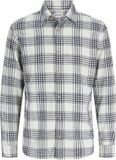 JACK&JONES JJEDOVER CHECK SHIRT LS Heren Overhemd Lange Mouw Katoen Geruit Wit M