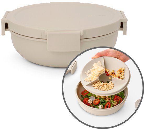 Brabantia Make & Take Salade Lunchbox To Go - 1,3 l - Kunststof - Soft Beige