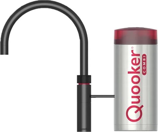 Quooker NL Fusion Round keukenkraan koud, warm en kokend water met COMBI reservoir black 22FRBLK