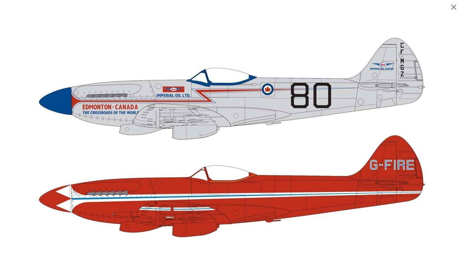 Airfix Supermarine Spitfire MkXIV Race Schemes