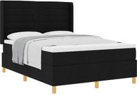 vidaXL Boxspringbed met matras, zwart, 160 x 200 cm, gestoffeerd