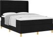 vidaXL Boxspringbed met matras, zwart, 160 x 200 cm, gestoffeerd