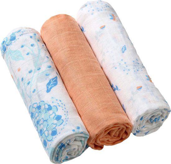 Baby Ono Hydrofiel Luiers - 3 Stuks - Zalmroze - 70x70 cm