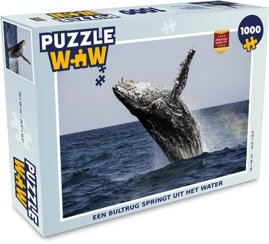 MuchoWow Puzzel Een bultrug springt uit het water - Legpuzzel - Puzzel 1000 stukjes volwassenen